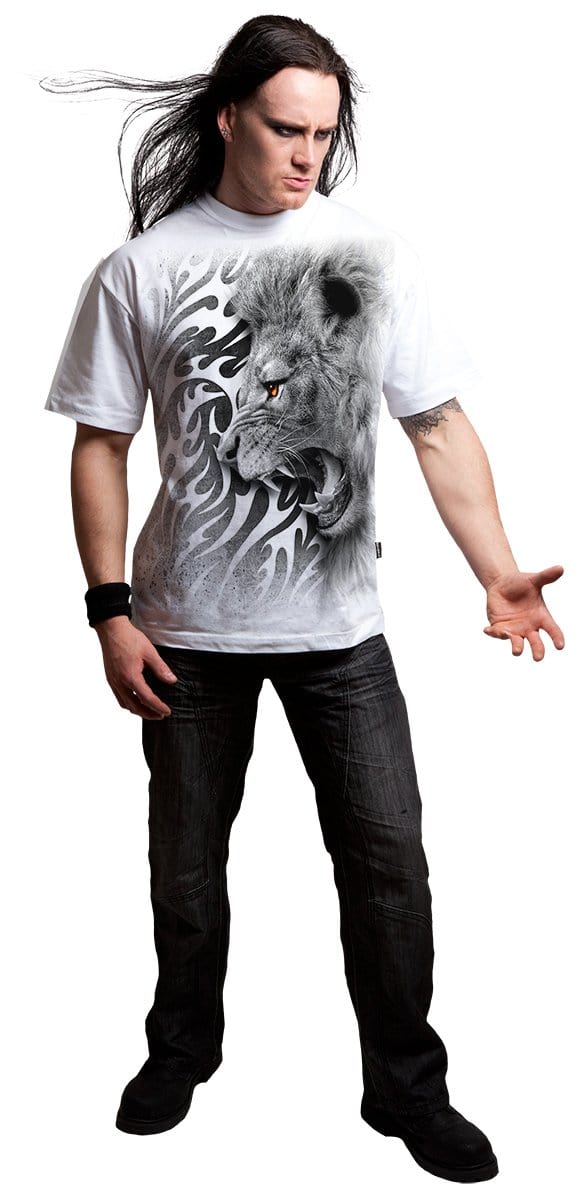 TRIBAL LION - T-Shirt White - Spiral USA