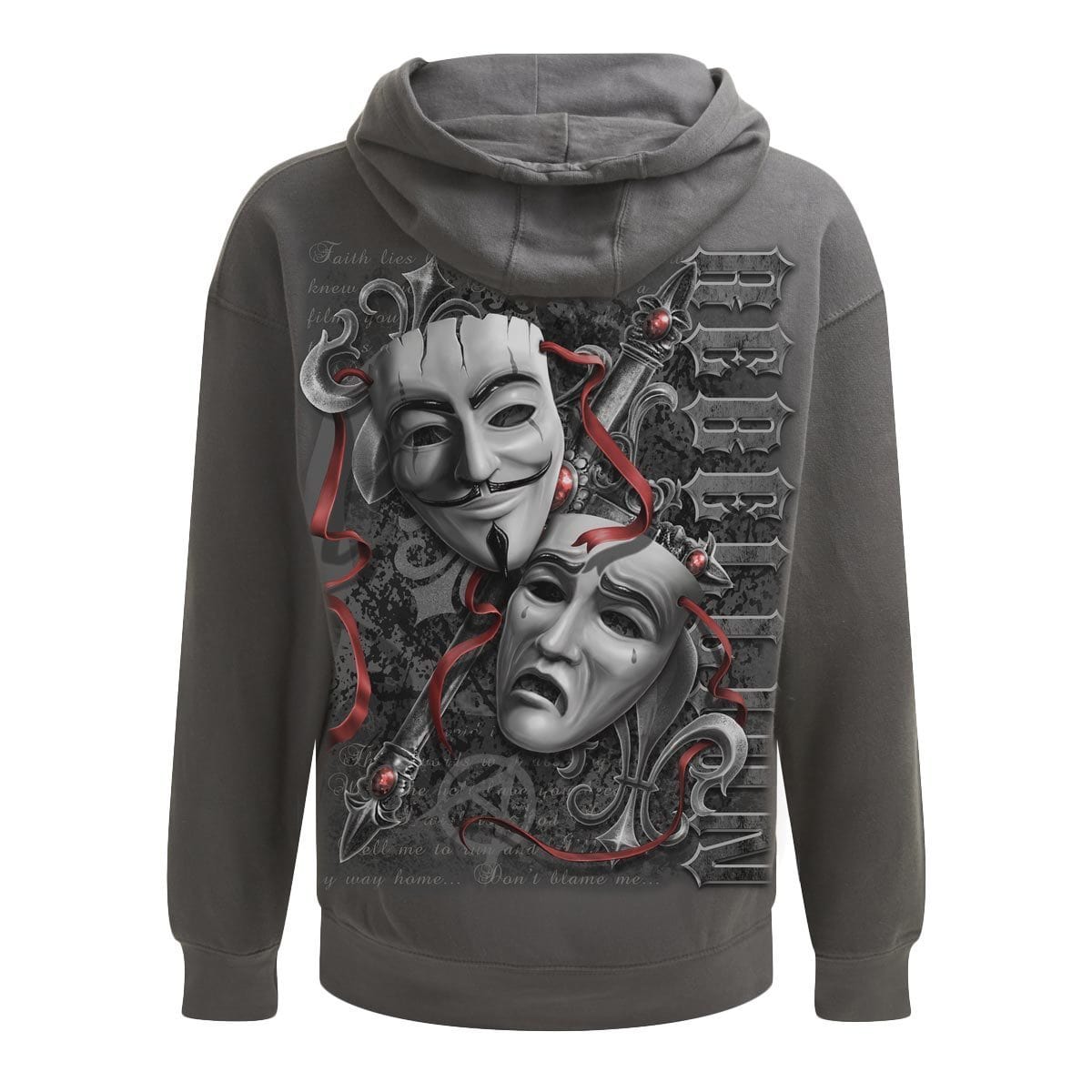REBELLION - Hoody Charcoal - Spiral USA
