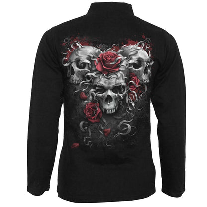 SKULLS N' ROSES - Slant Zip Women Biker Jacket Black - Spiral USA