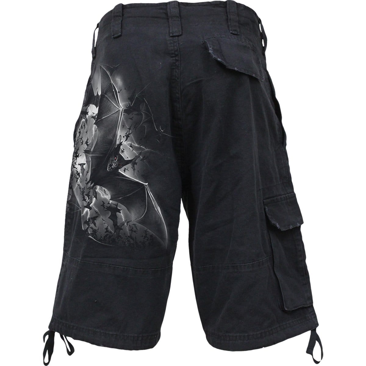 BAT CURSE - Vintage Cargo Shorts Black - Spiral USA