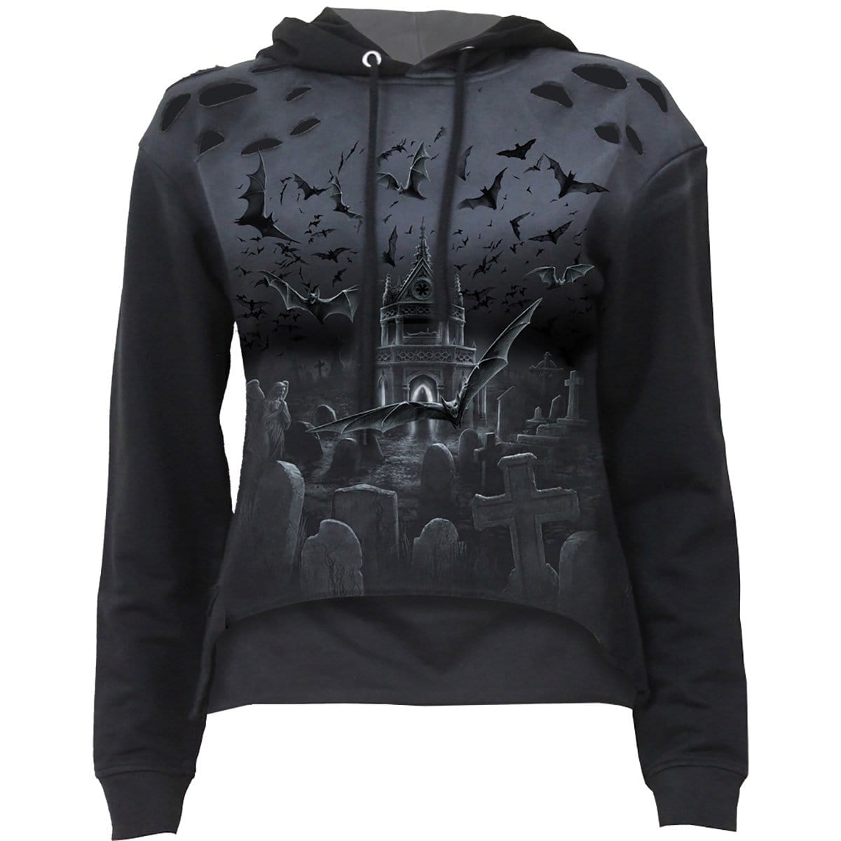 NIGHTSHIFT - Distressed Spray On Ladies Hoody - Spiral USA