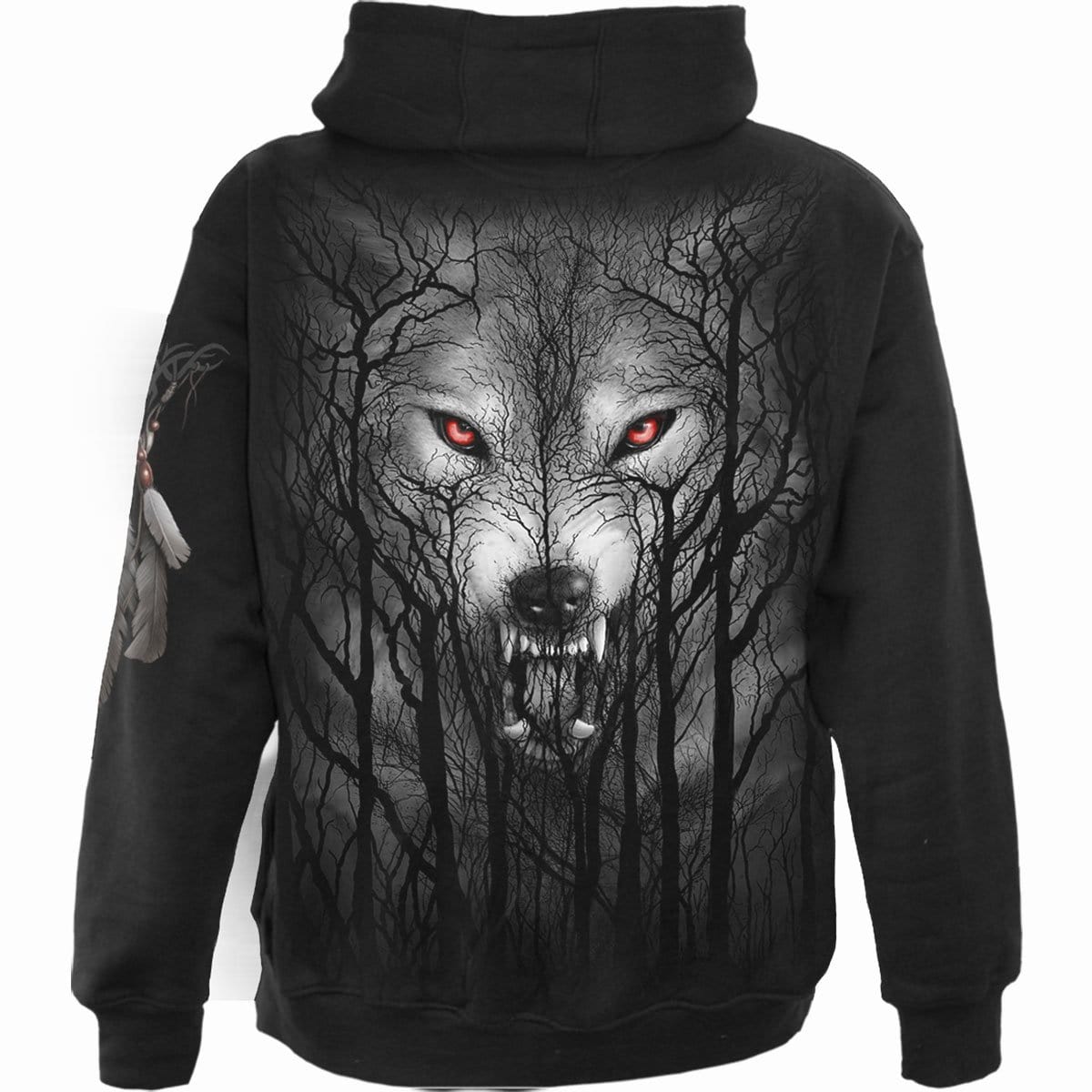 FOREST WOLF - Full Zip Hoody Black - Spiral USA