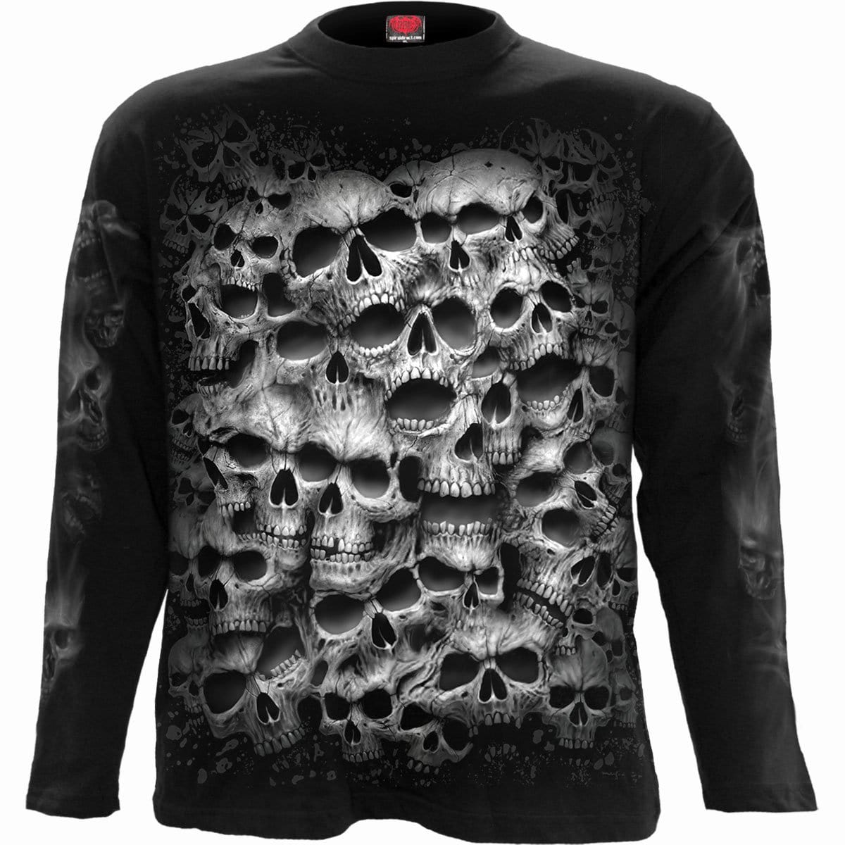 TWISTED SKULLS - Longsleeve T-Shirt Black - Spiral USA