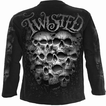 TWISTED SKULLS - Longsleeve T-Shirt Black - Spiral USA