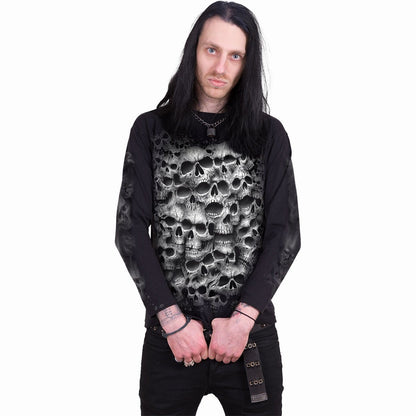 TWISTED SKULLS - Longsleeve T-Shirt Black - Spiral USA