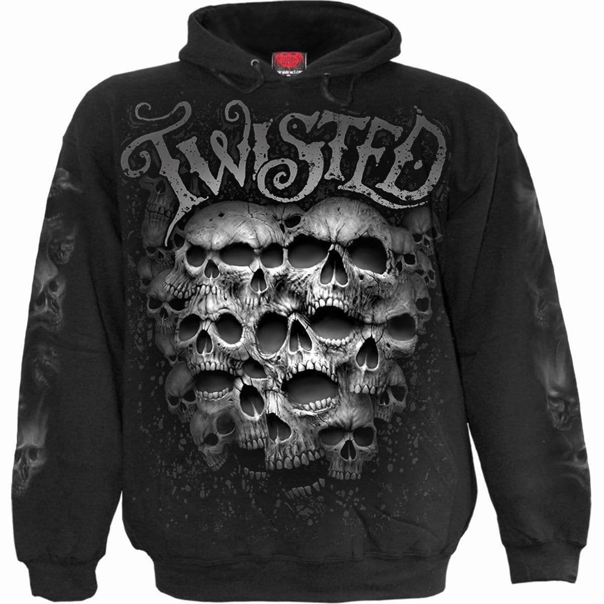 TWISTED SKULLS - Hoody Black - Spiral USA