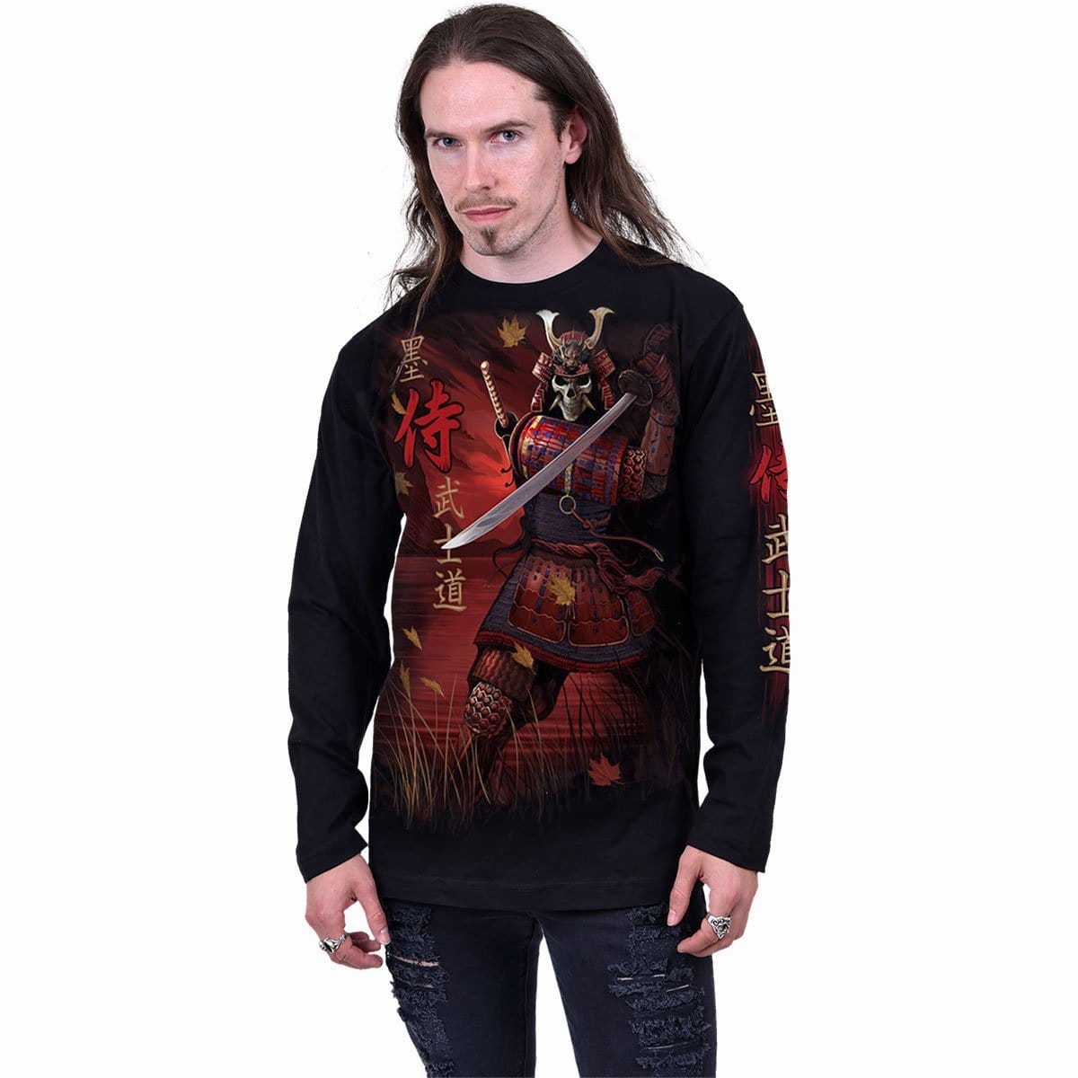 SAMURAI - Longsleeve T-Shirt Black - Spiral USA