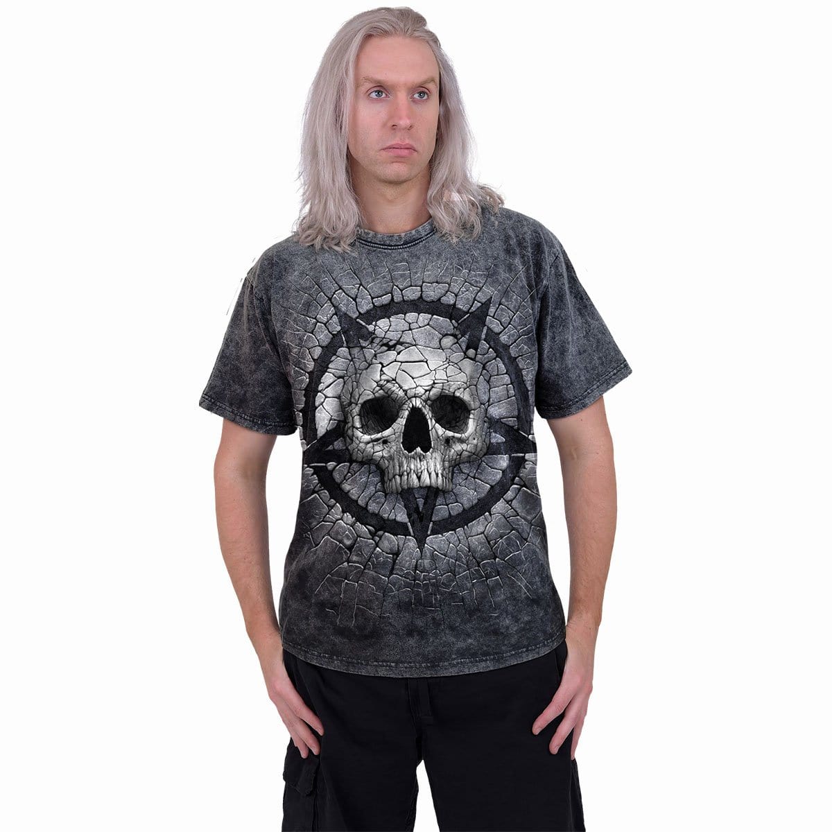 CRACKING UP - Acid Wash T-Shirt - Spiral USA