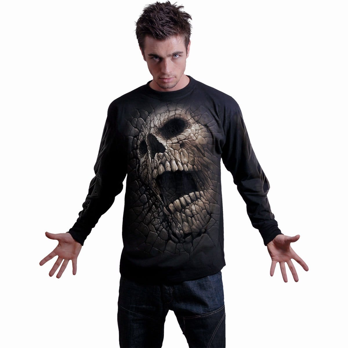 CRACKING UP - Longsleeve T-Shirt Black - Spiral USA