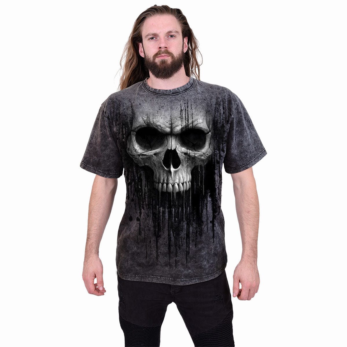 ACID SKULL - Acid Wash T-Shirt - Spiral USA