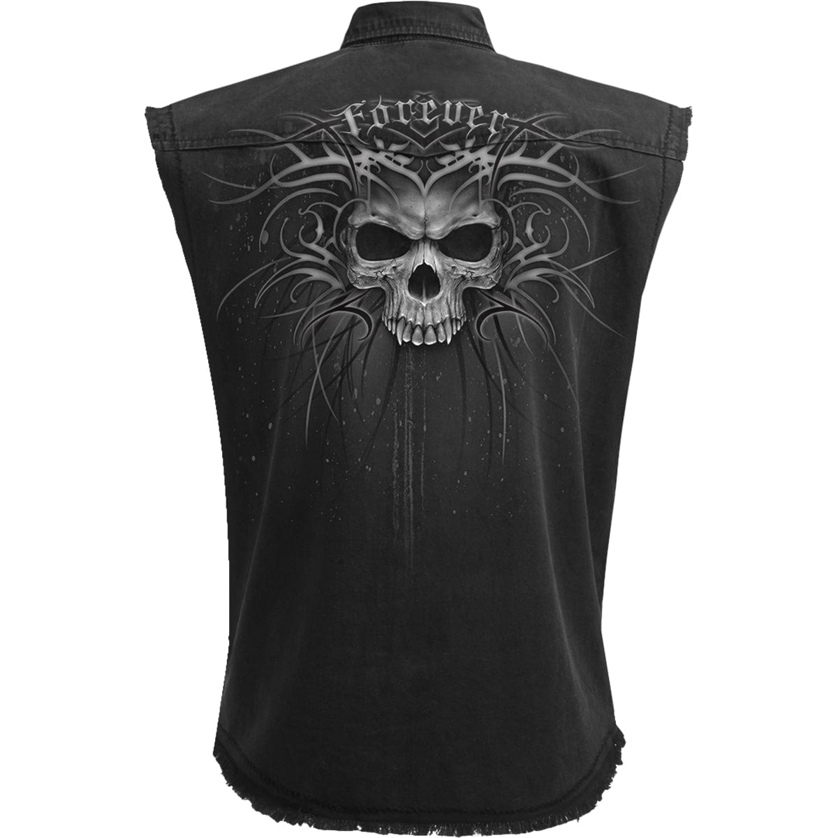 DEATH FOREVER - Sleeveless Stone Washed Worker Black - Spiral USA