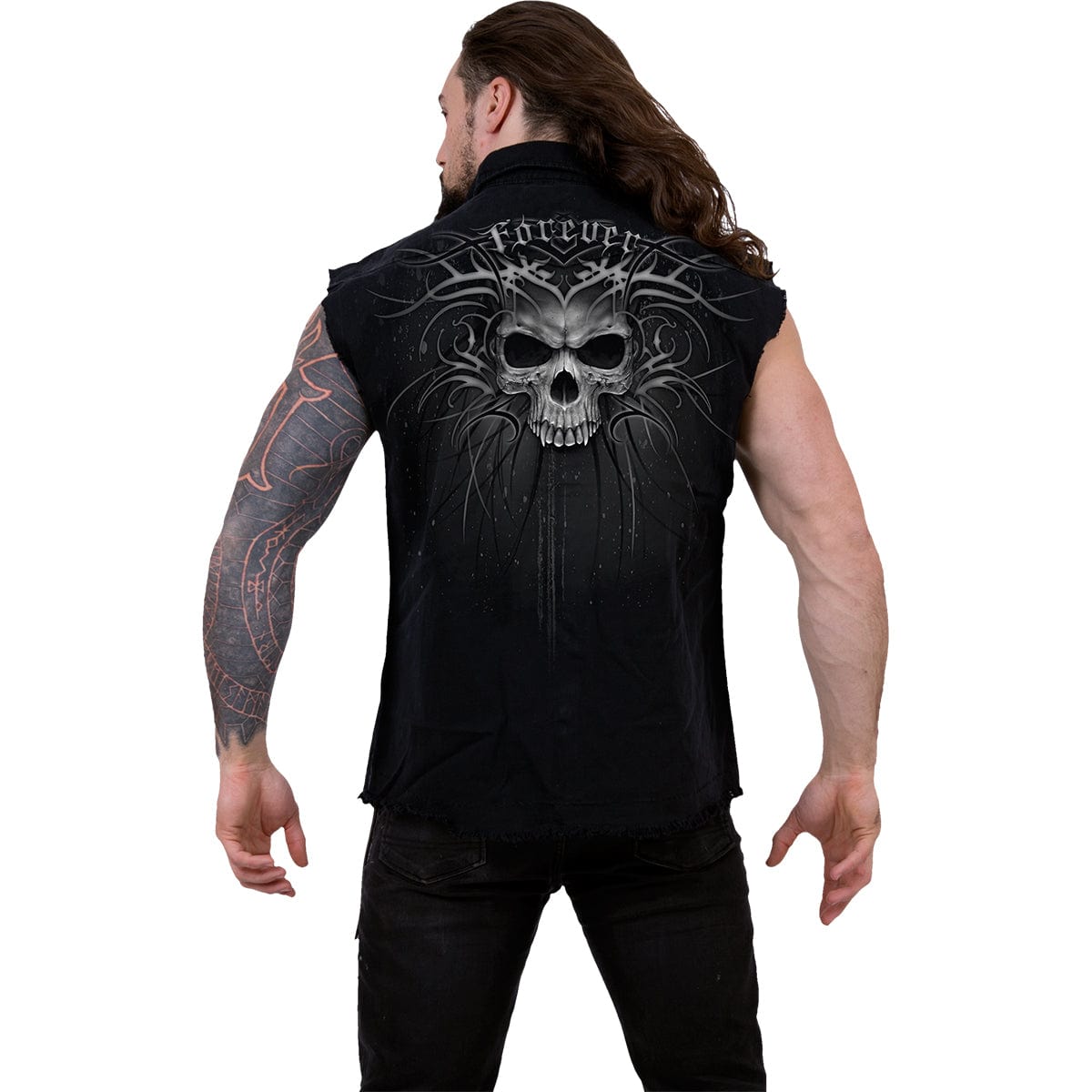 DEATH FOREVER - Sleeveless Stone Washed Worker Black - Spiral USA