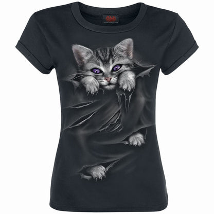 BRIGHT EYES - Girls Boatneck Cap Sleeve T-Shirt