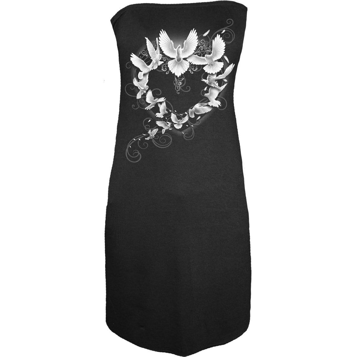 DOVES HEART - Ribbon Back Dress Black - Spiral USA