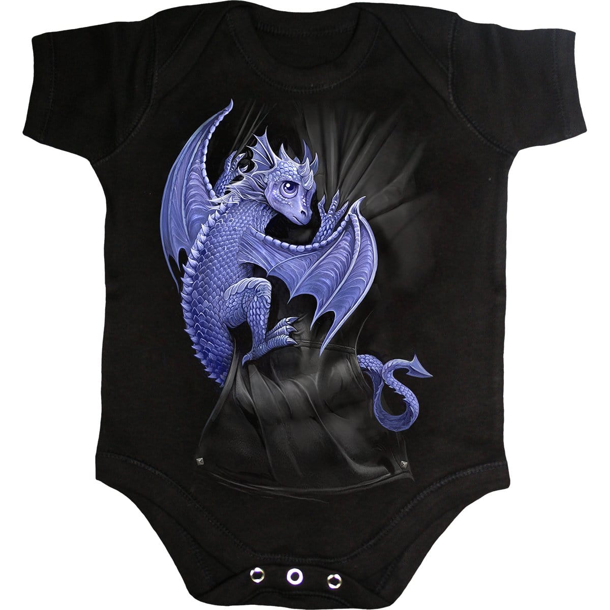 POCKET DRAGON - Baby Sleepsuit Black