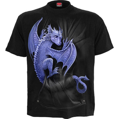 POCKET DRAGON - Front Print T-Shirt Black