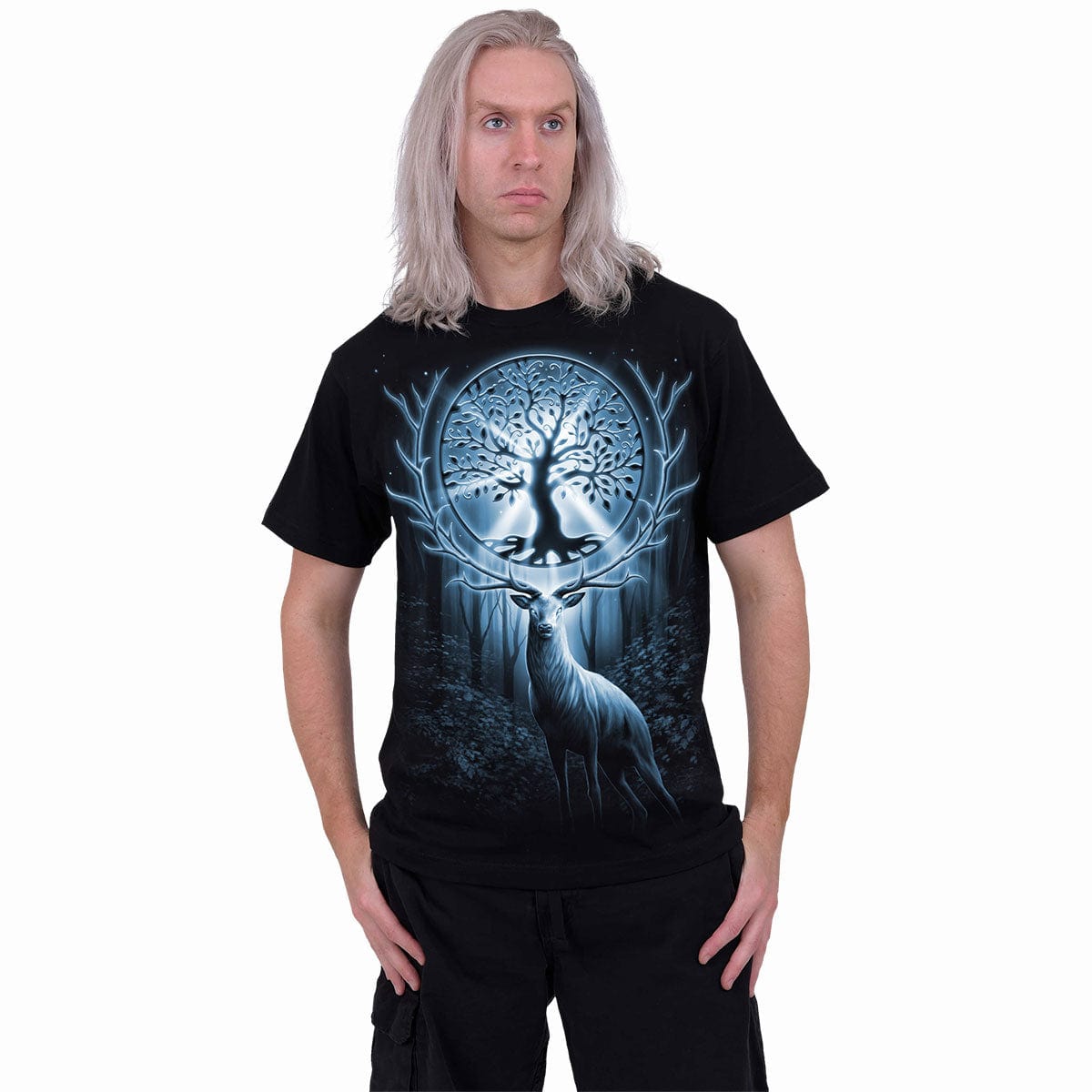 TREE OF LIFE - Front Print T-Shirt Black - Spiral USA