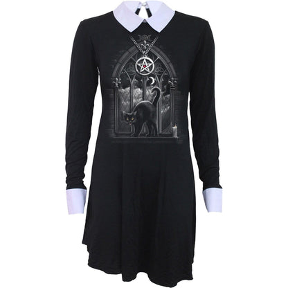 WITCH NIGHTS - PeterPan Collar Baby Doll LS Dress - Spiral USA