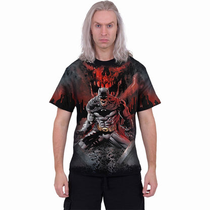 BATMAN - ASYLUM WRAP - Allover T-Shirt Black - Spiral USA