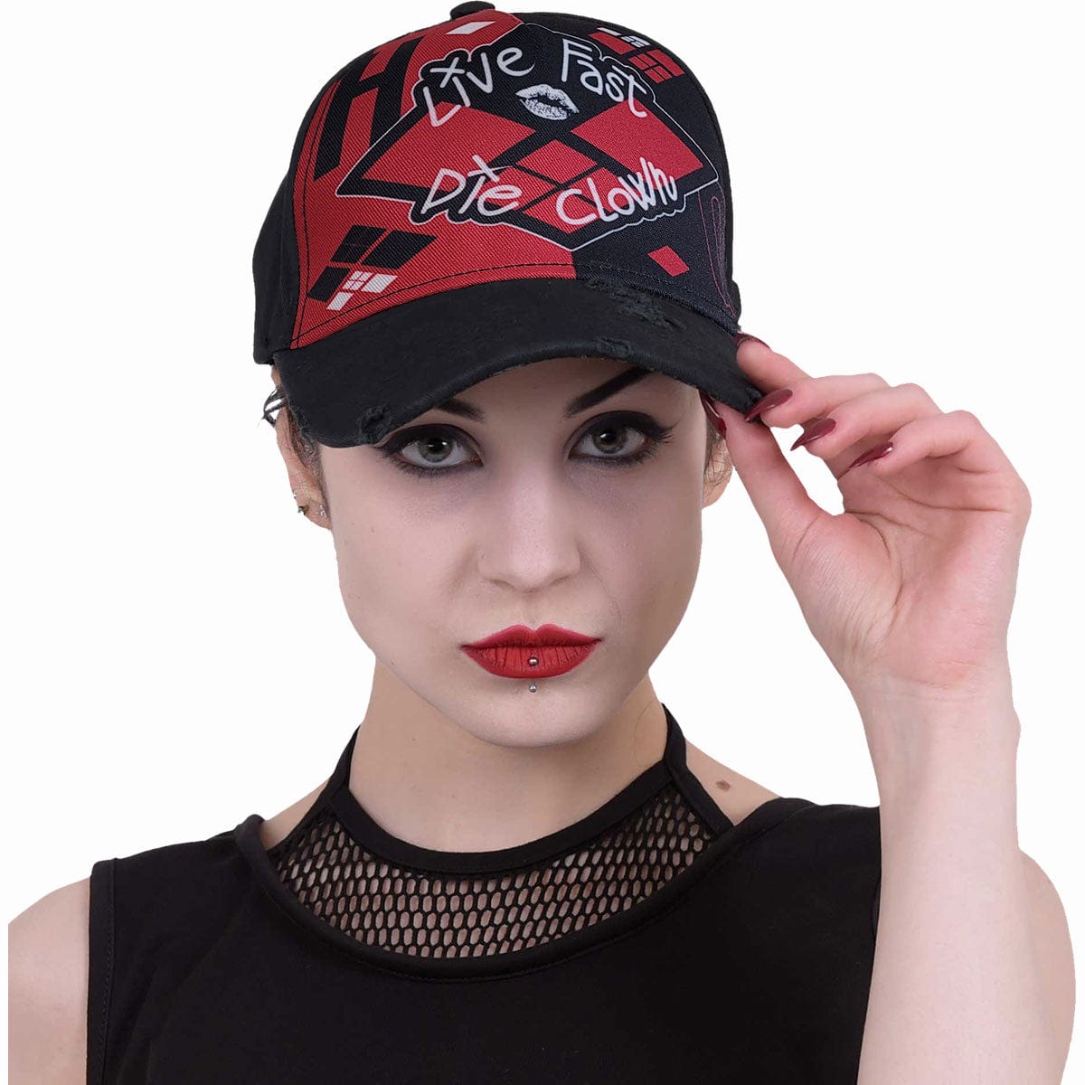 HARLEY QUINN - DIE CLOWN - Baseball Caps Distressed with Metal Clasp - Spiral USA