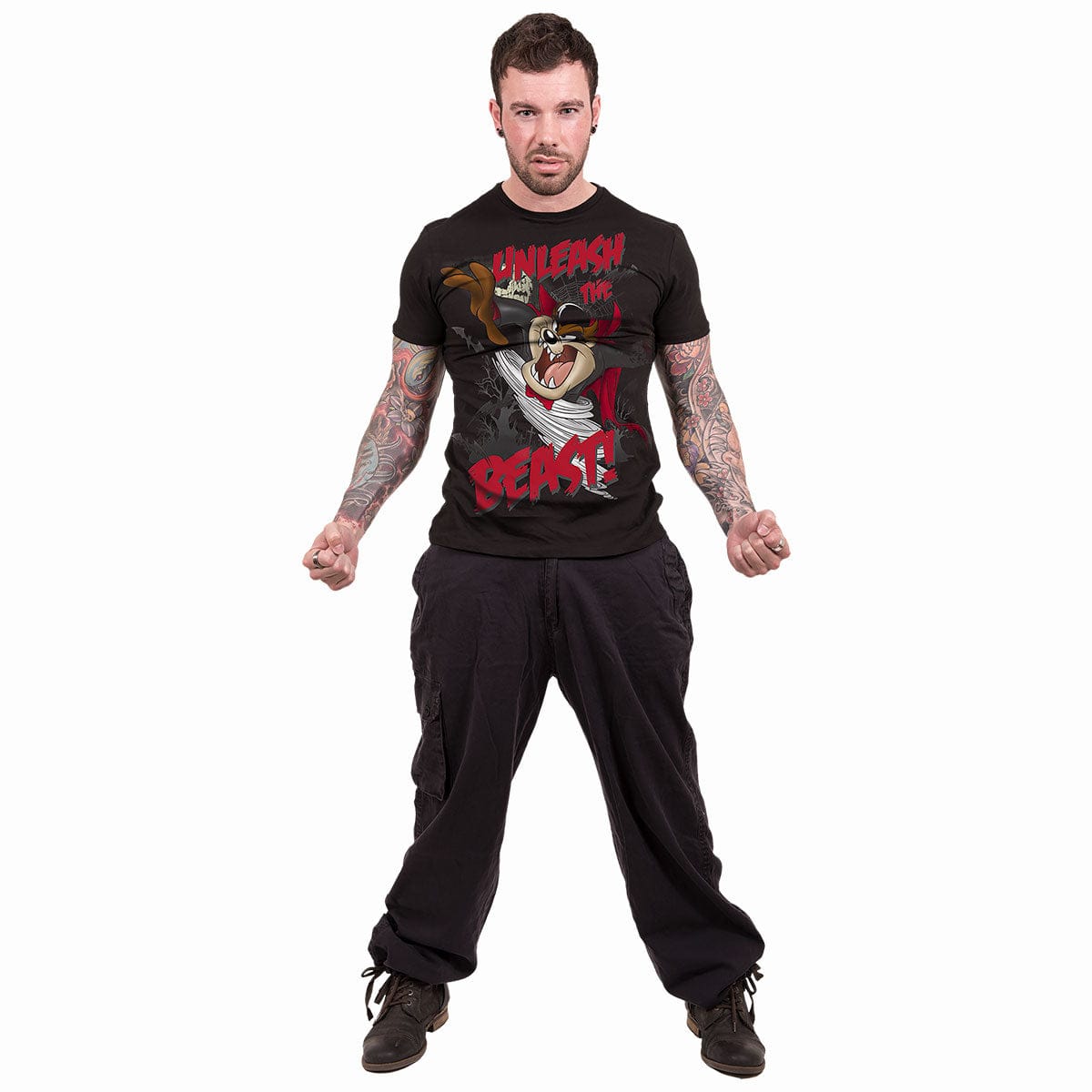 TAZ - UNLEASH THE BEAST - Front Print T-Shirt Black - Spiral USA
