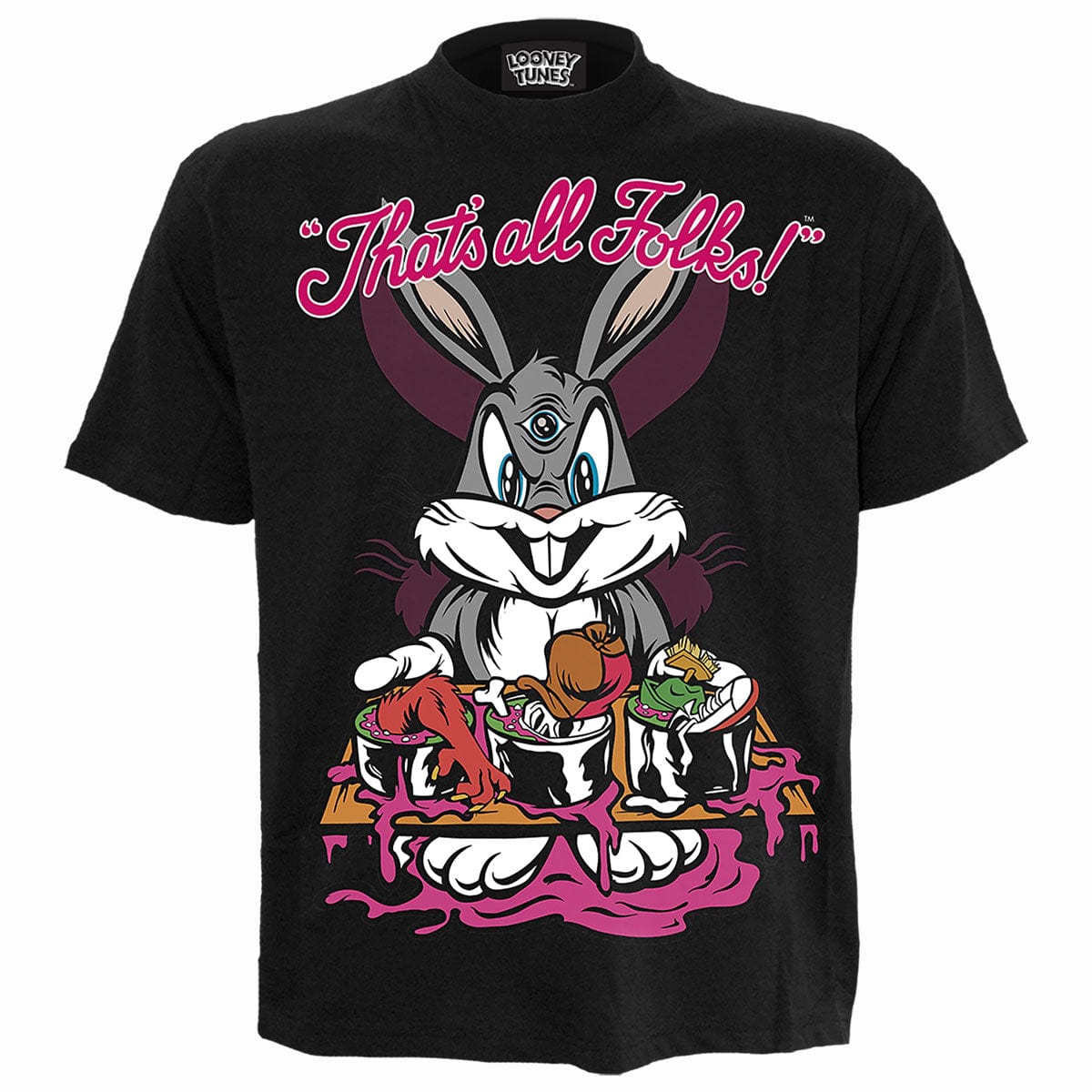 BUGS - EVIL BUNNY - Front Print T-Shirt Black