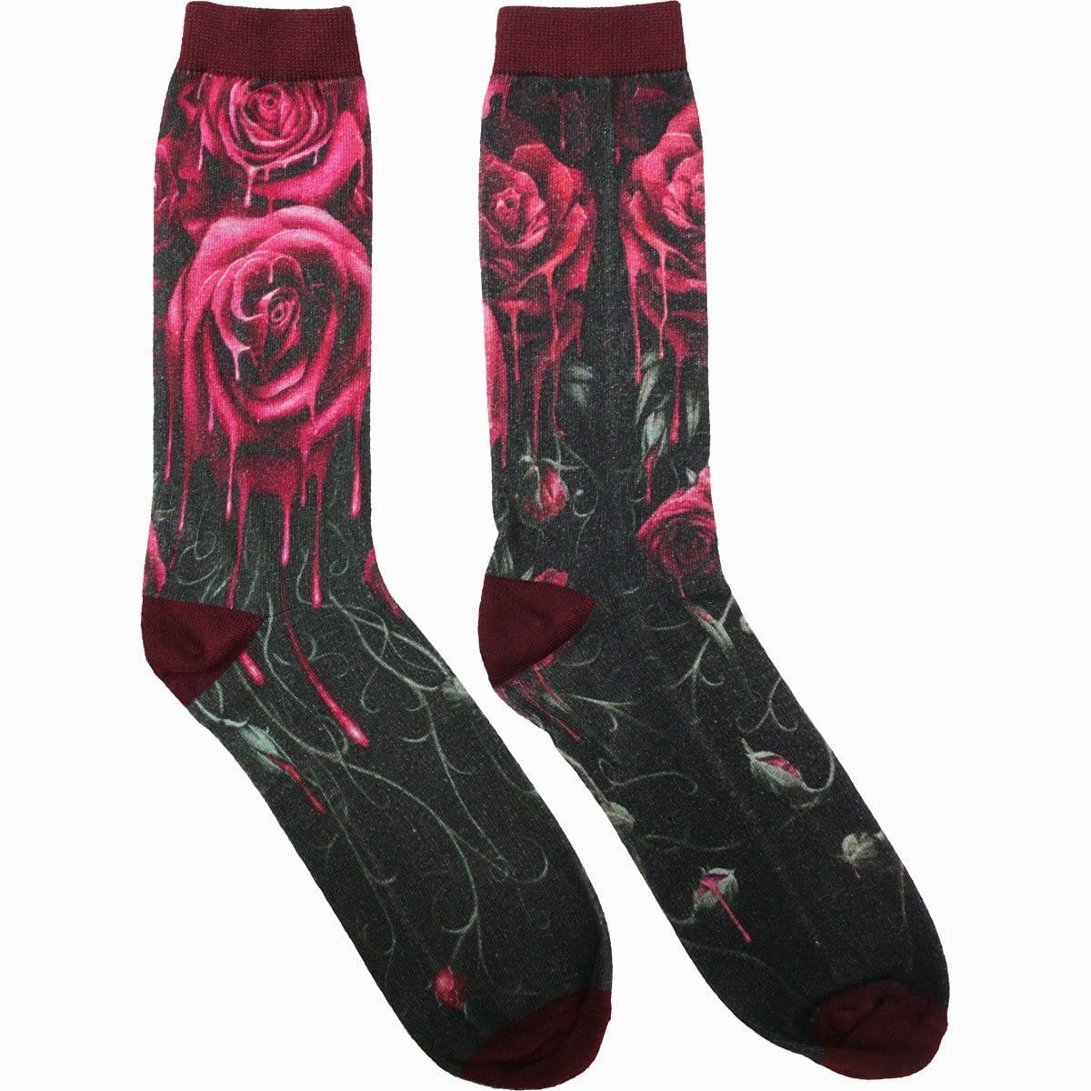 BLOOD ROSE - Unisex Printed Socks - Spiral USA