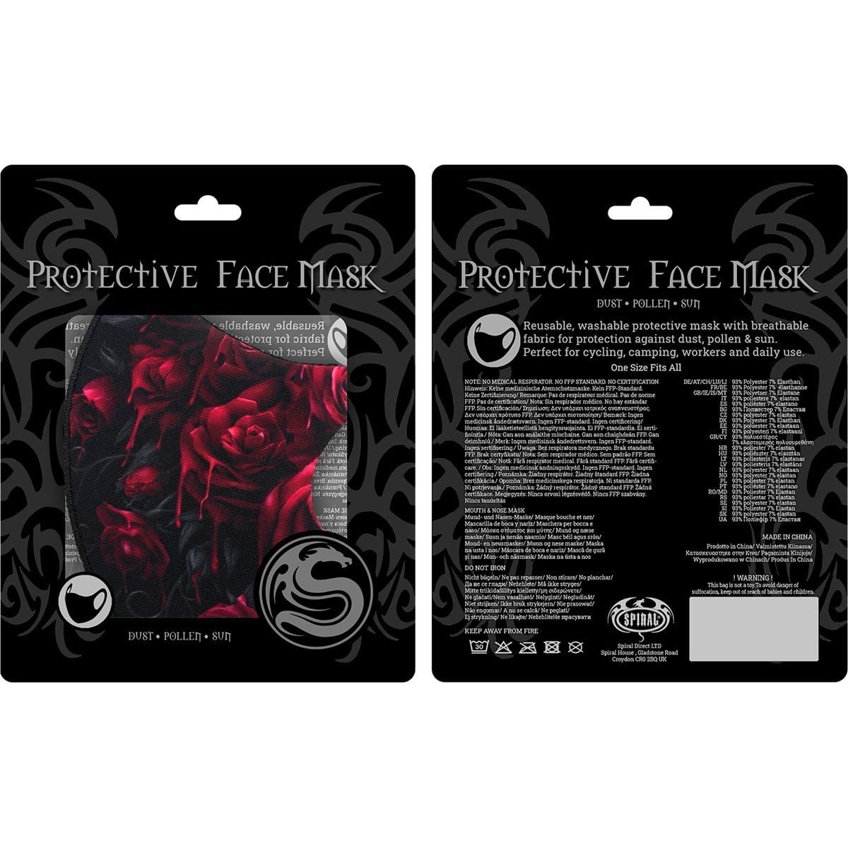 BLOOD ROSE - Face Mask - Spiral USA