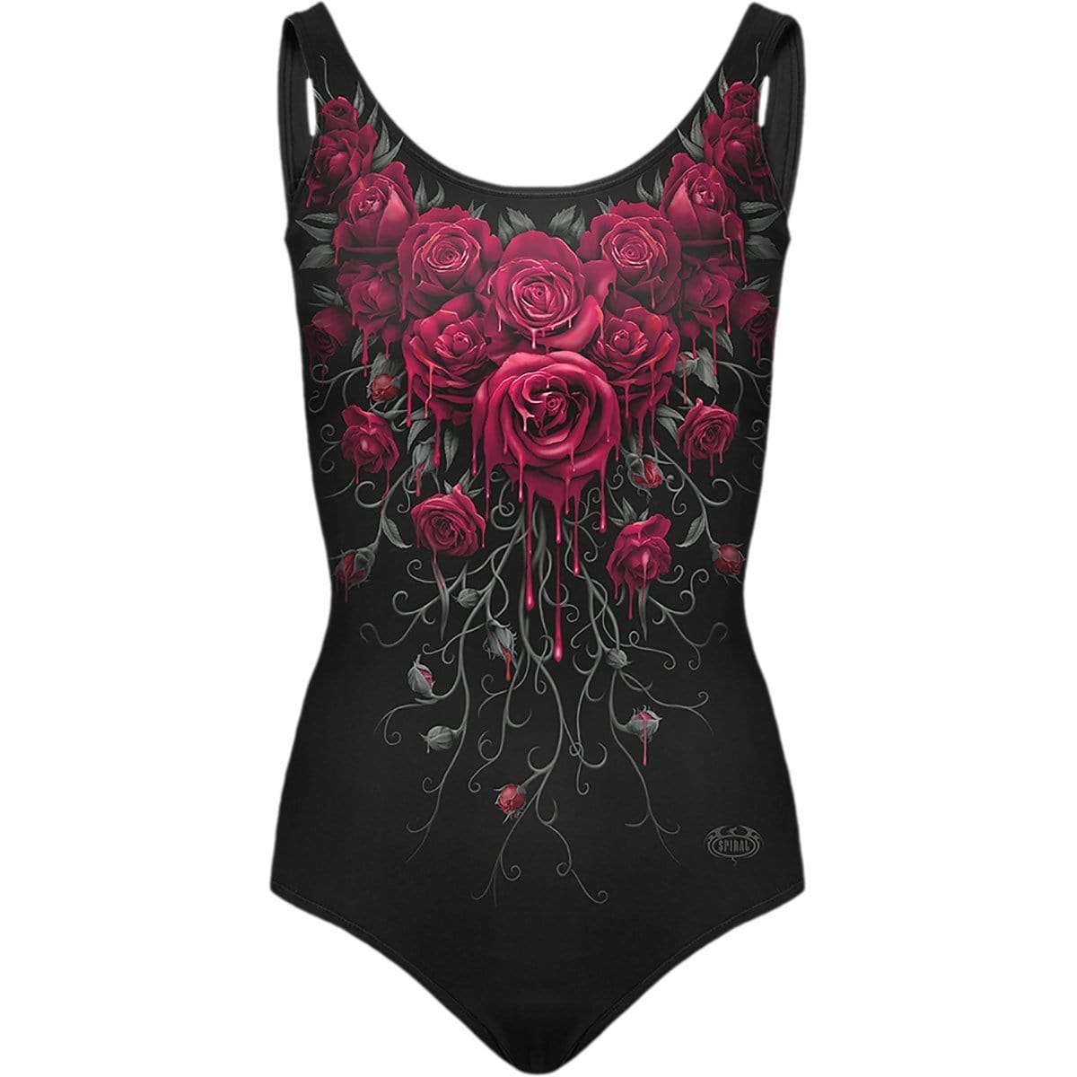 BLOOD ROSE - Allover Scoop Back Padded Swimsuit - Spiral USA