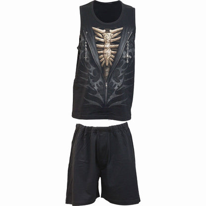 BONE RIPS - 4pc Mens Gothic Pyjama Set - Spiral USA