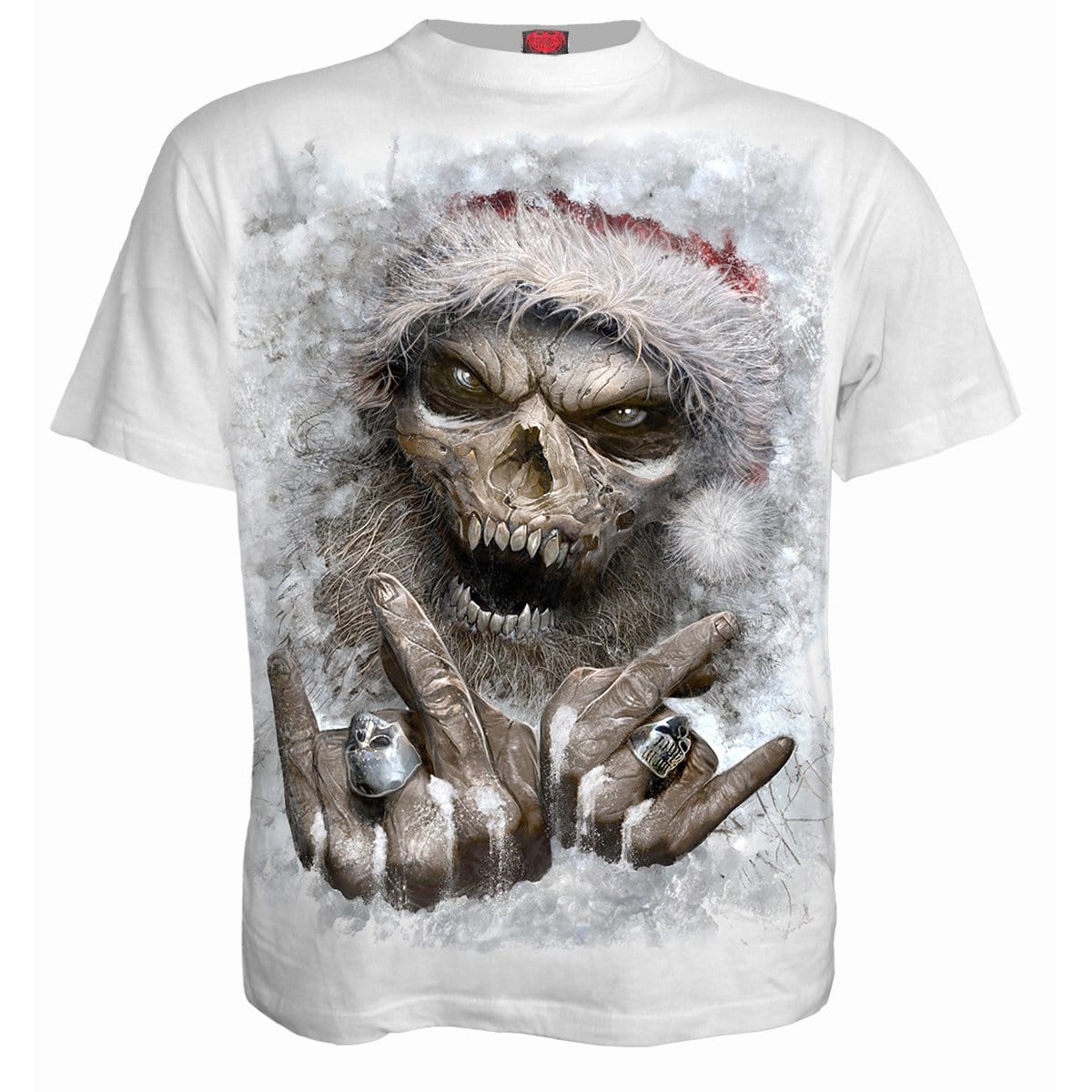 ROCK SANTA - T-Shirt White - Spiral USA