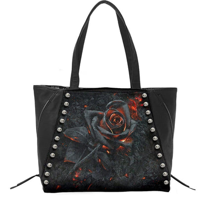 BURNT ROSE - Tote Bag - PU Leather Studded - Spiral USA