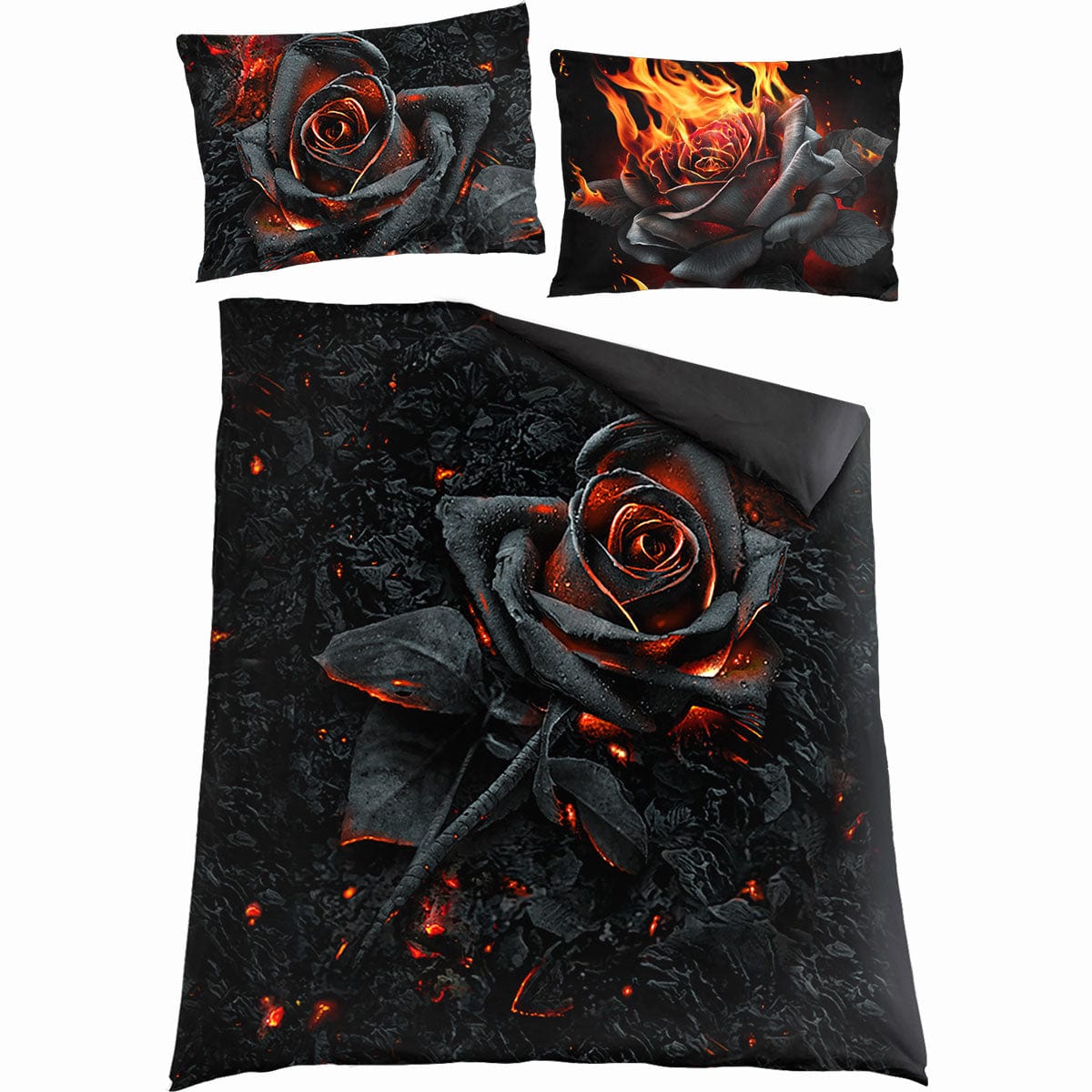 BURNT ROSE - Double Duvet Cover + UK And EU Pillow case