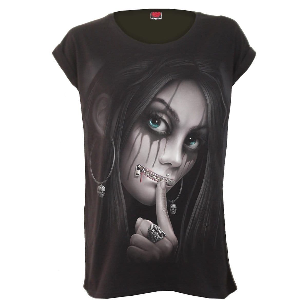 ZIPPED - Turnup Sleeve Loosefit Tee - Spiral USA