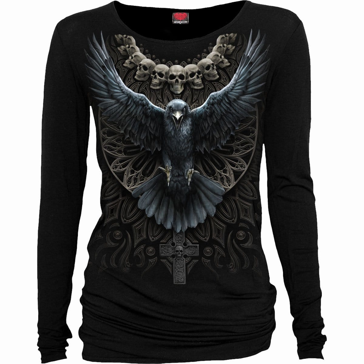 RAVEN SKULL - Baggy Top Black - Spiral USA