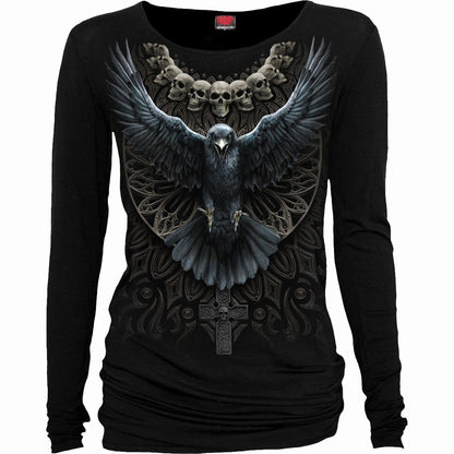 RAVEN SKULL - Baggy Top Black - Spiral USA