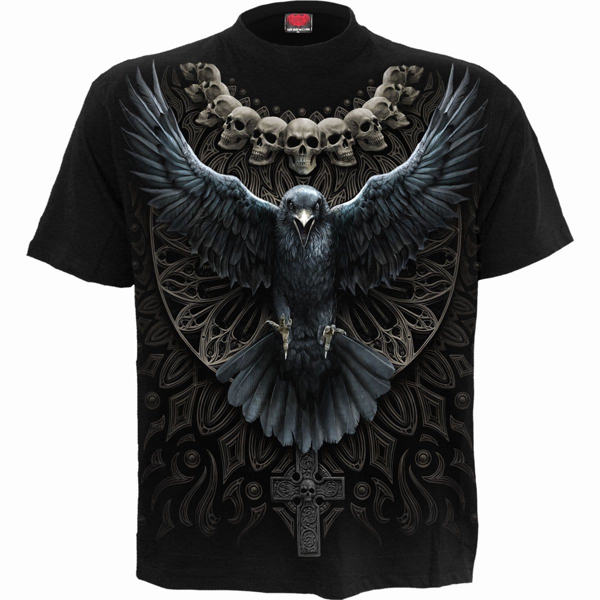 RAVEN SKULL - T-Shirt Black - Spiral USA