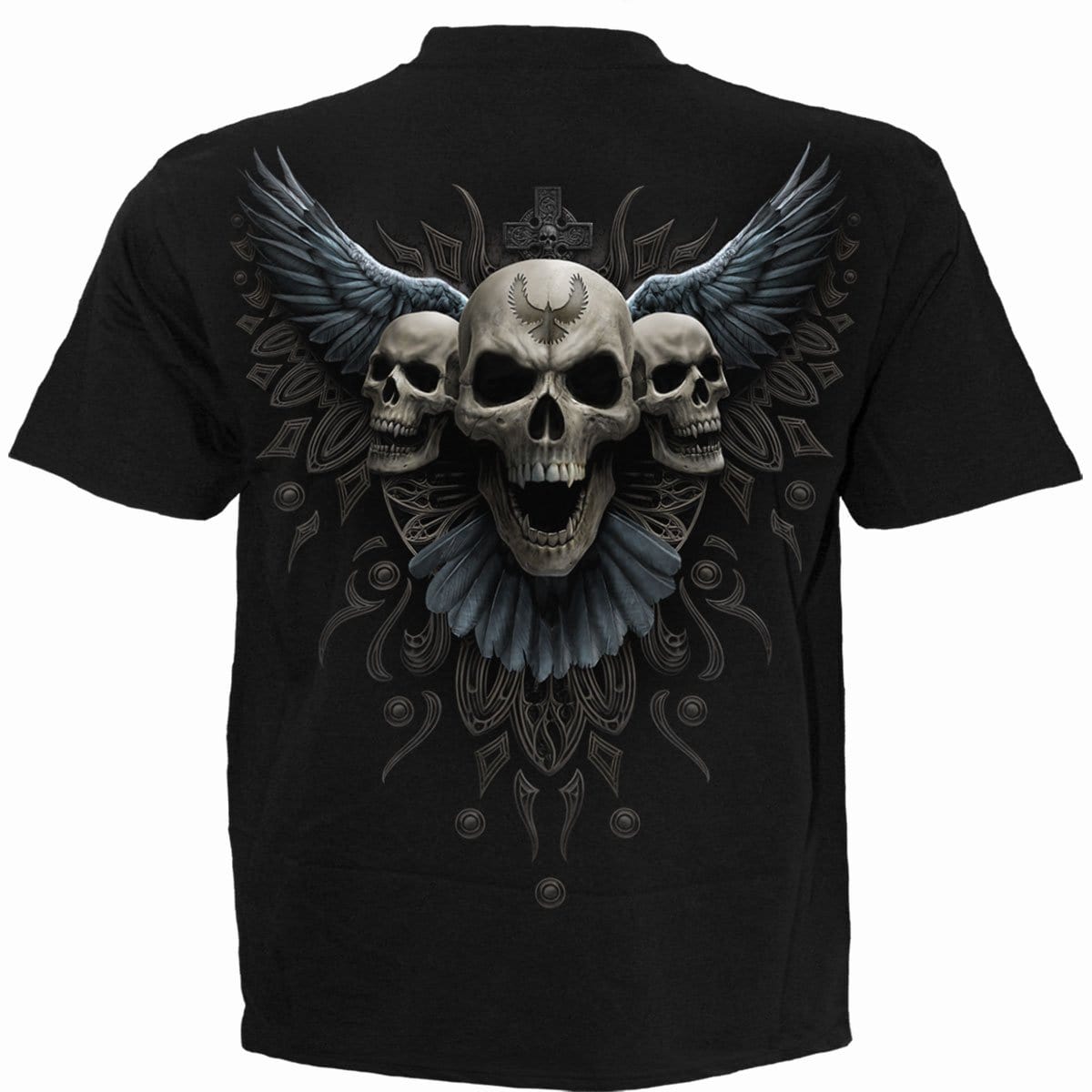 RAVEN SKULL - T-Shirt Black - Spiral USA