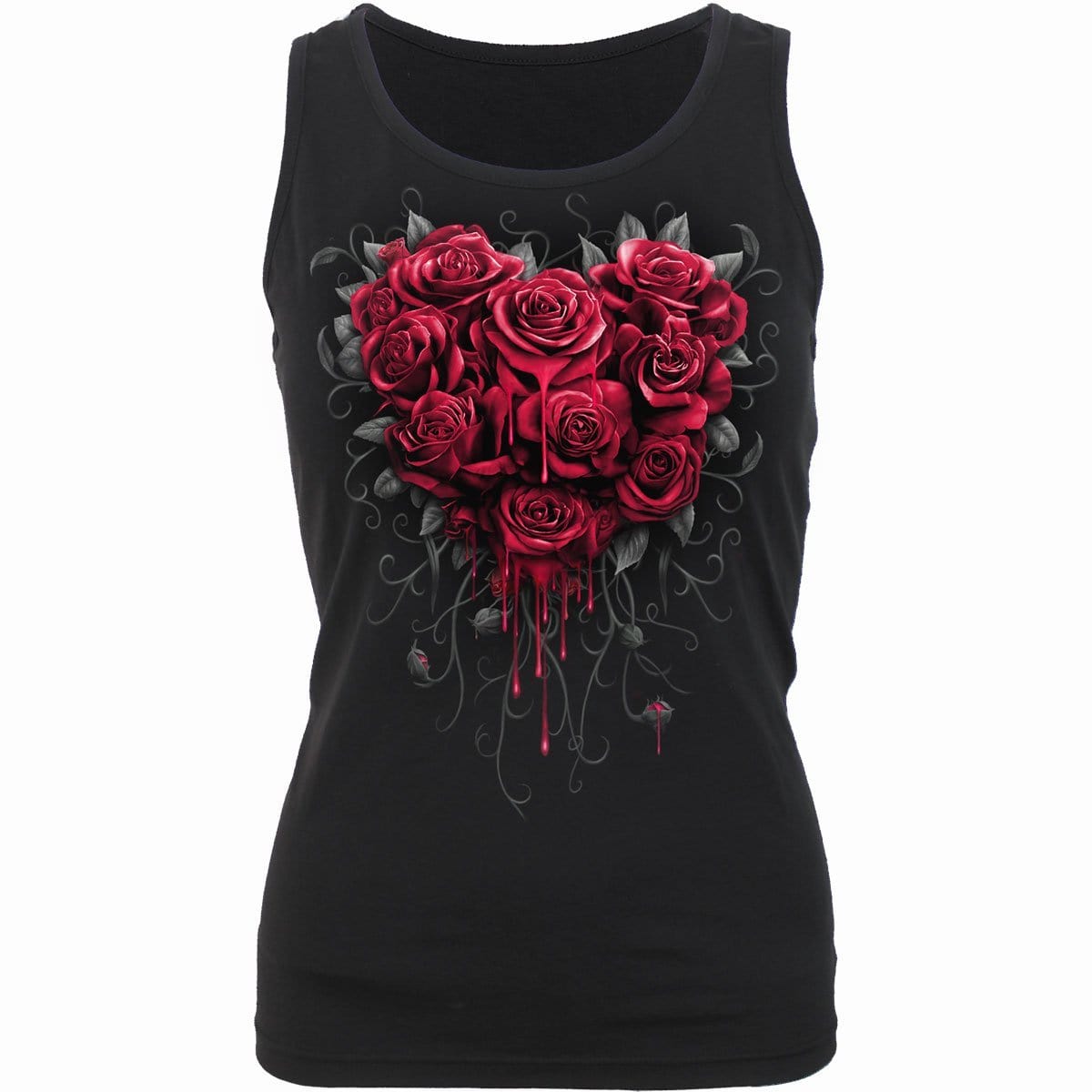 BLEEDING HEART - Razor Back Top Black - Spiral USA
