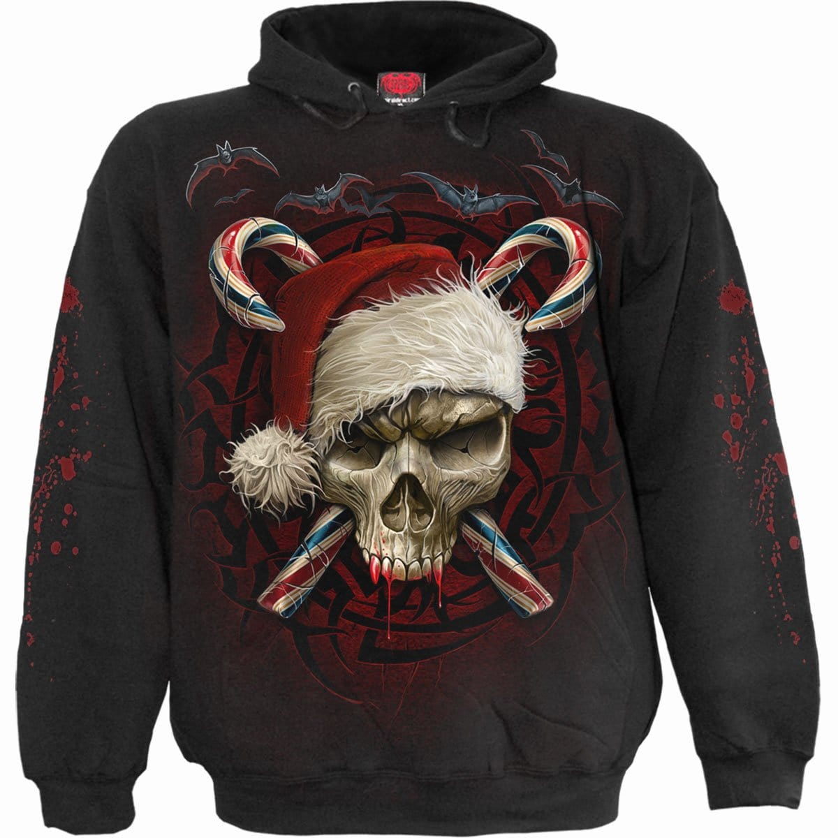 CANDY CANE SANTA - Hoody Black - Spiral USA