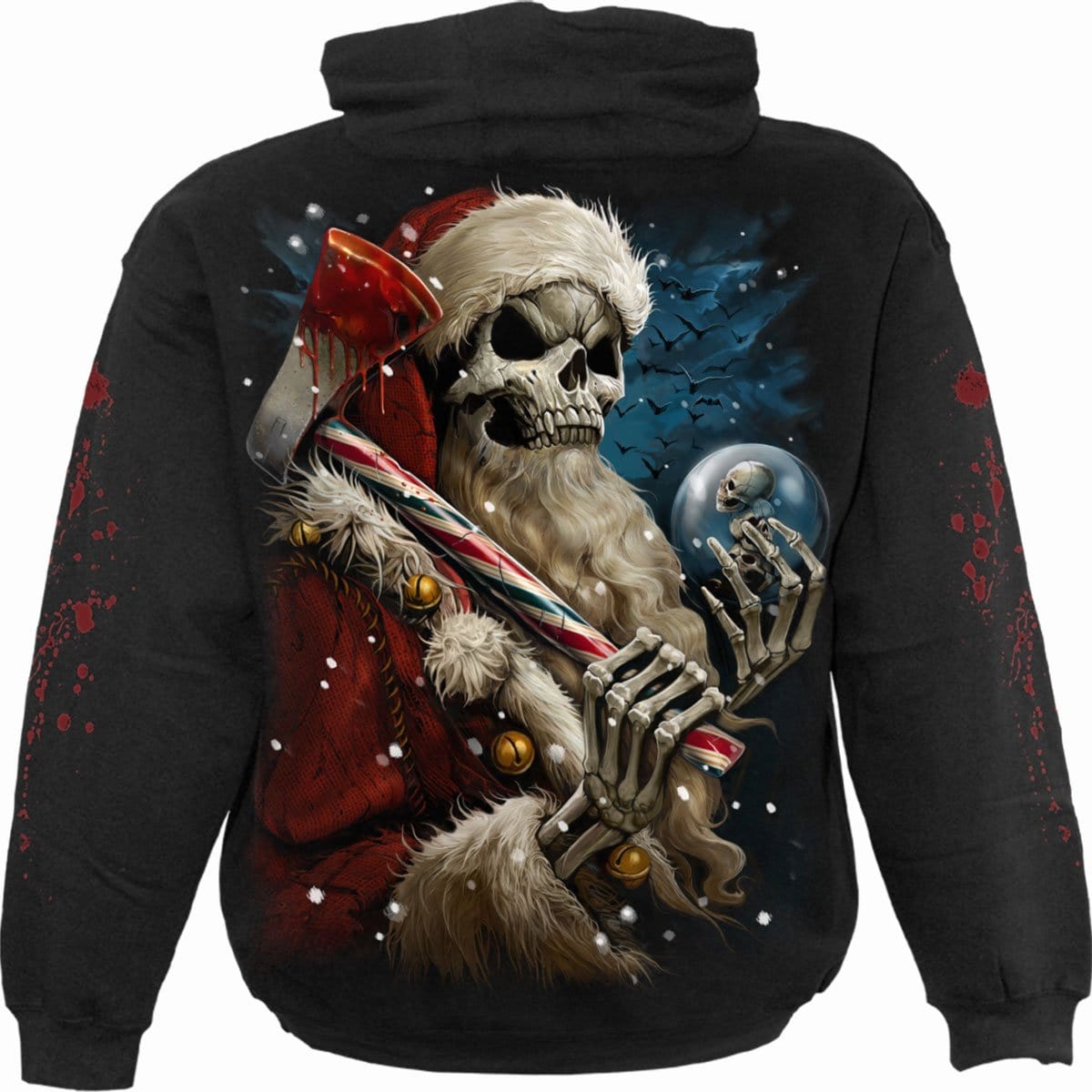 CANDY CANE SANTA - Hoody Black - Spiral USA