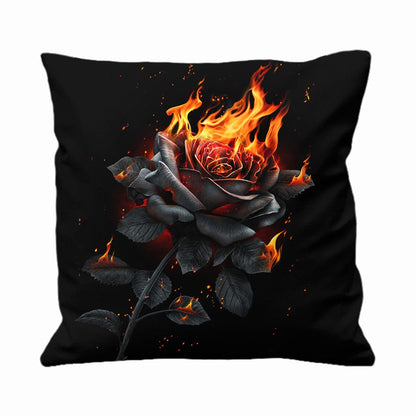 FLAMING ROSE - Square Cushion - Spiral USA