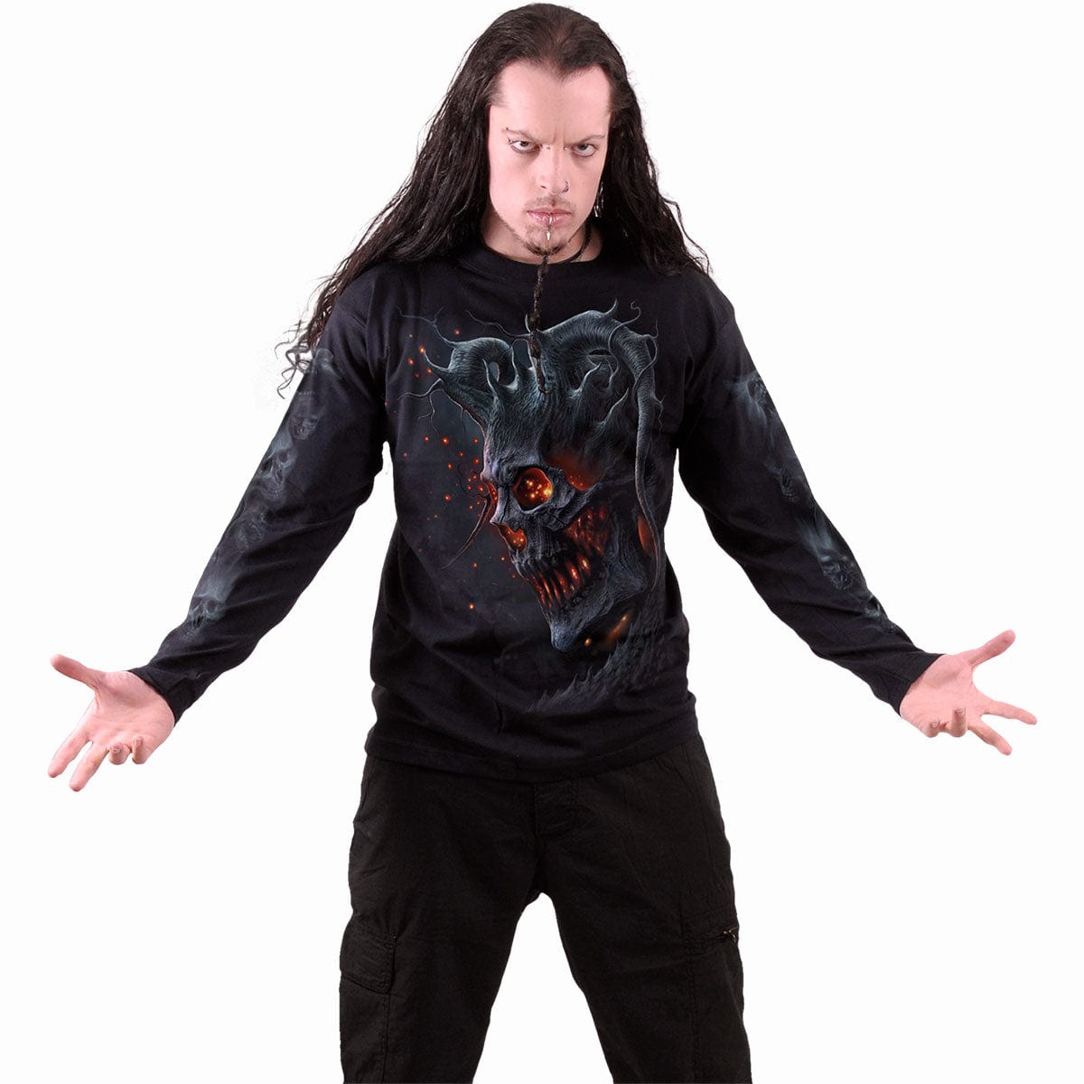DEATH EMBERS - Longsleeve T-Shirt Black - Spiral USA