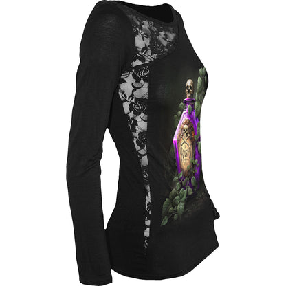 POISONED IVY - Lace One Shoulder Top Black