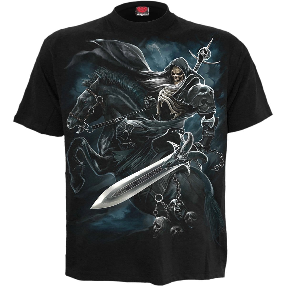 GRIM RIDER - T-Shirt Black - Spiral USA