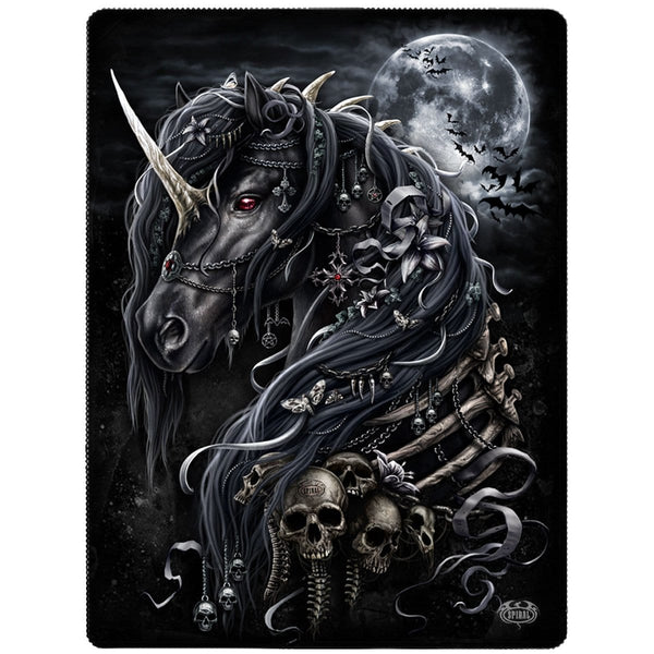 DARK UNICORN - Fleece Blanket with Double Sided Print - Spiral USA