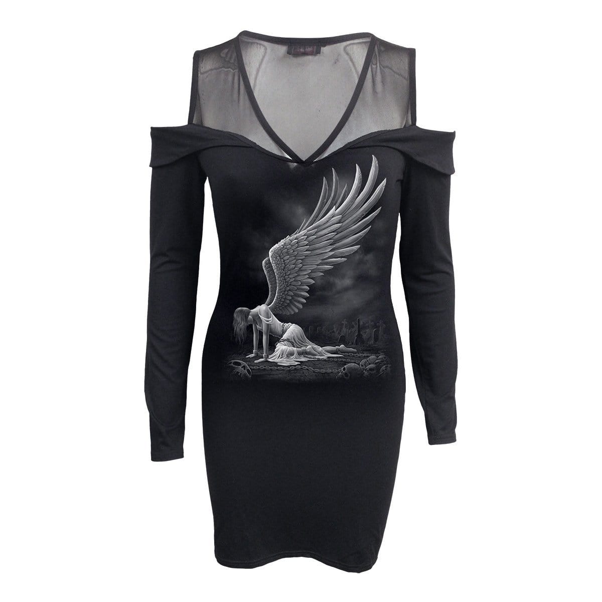 ANGEL - 2in1 Fine Mesh Shoulder Dress - Spiral USA