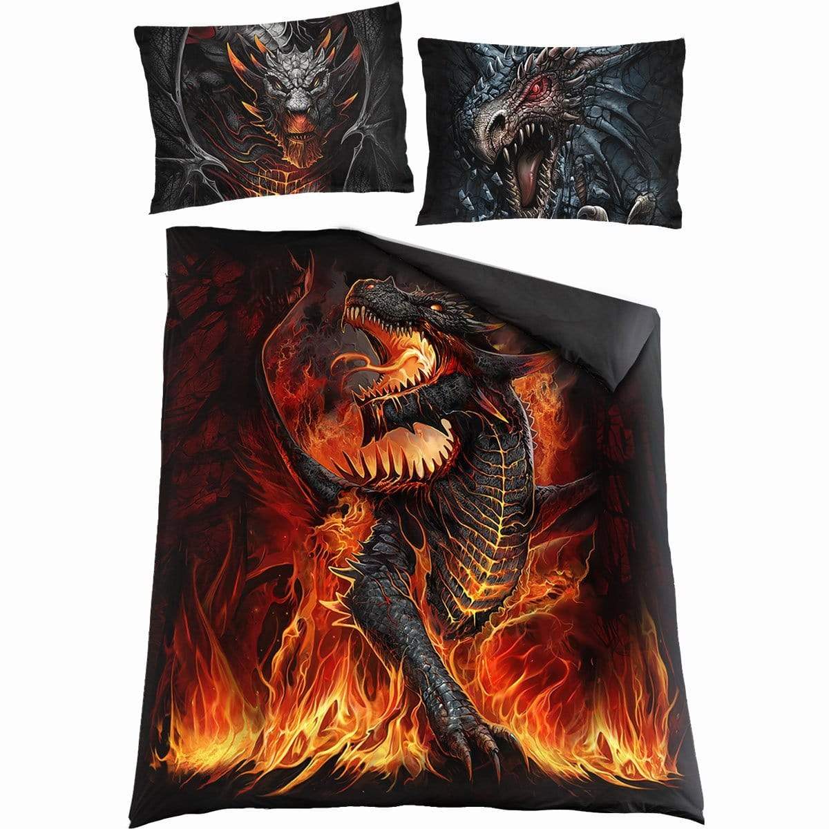 DRACONIS - Double Duvet Cover + UK And EU Pillow case - Spiral USA
