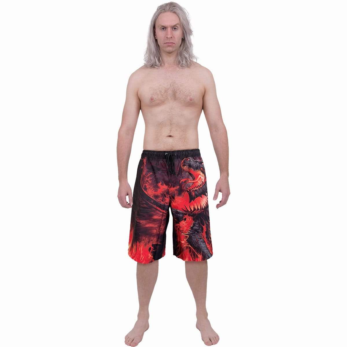 DRACONIS - Allover Swim Shorts Black - Spiral USA