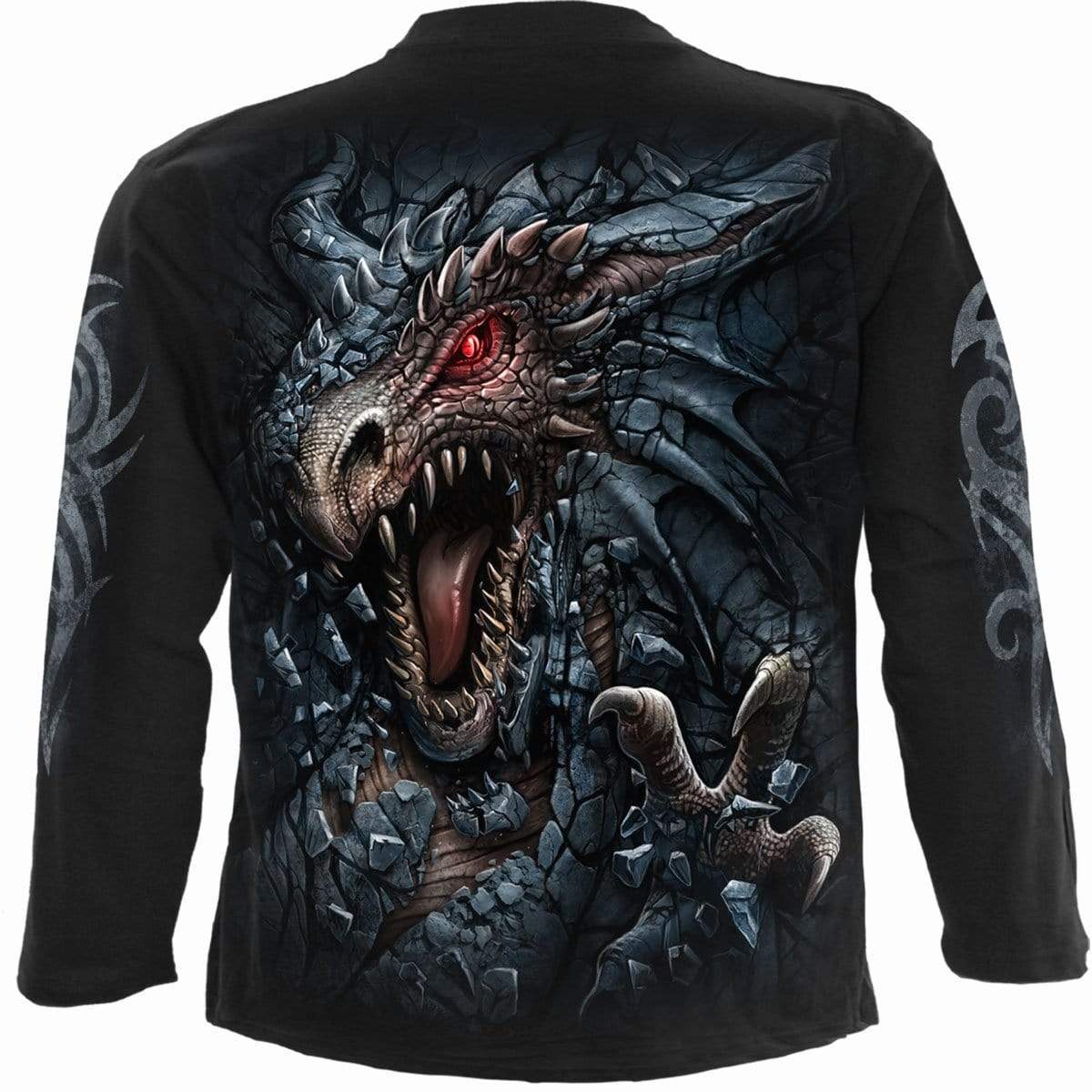 DRAGON'S LAIR - Longsleeve T-Shirt Black - Spiral USA